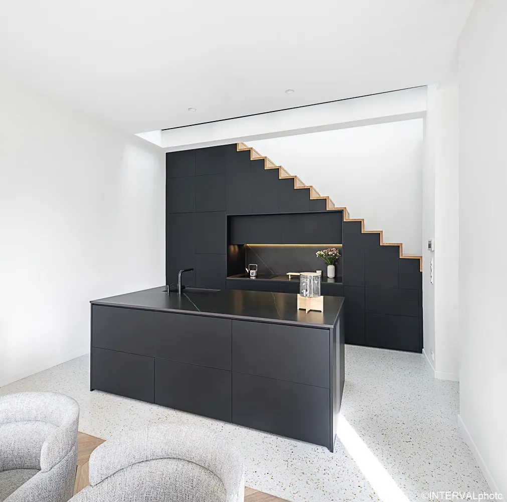 Maison neuve bois et enduit à Rennes, vue 1